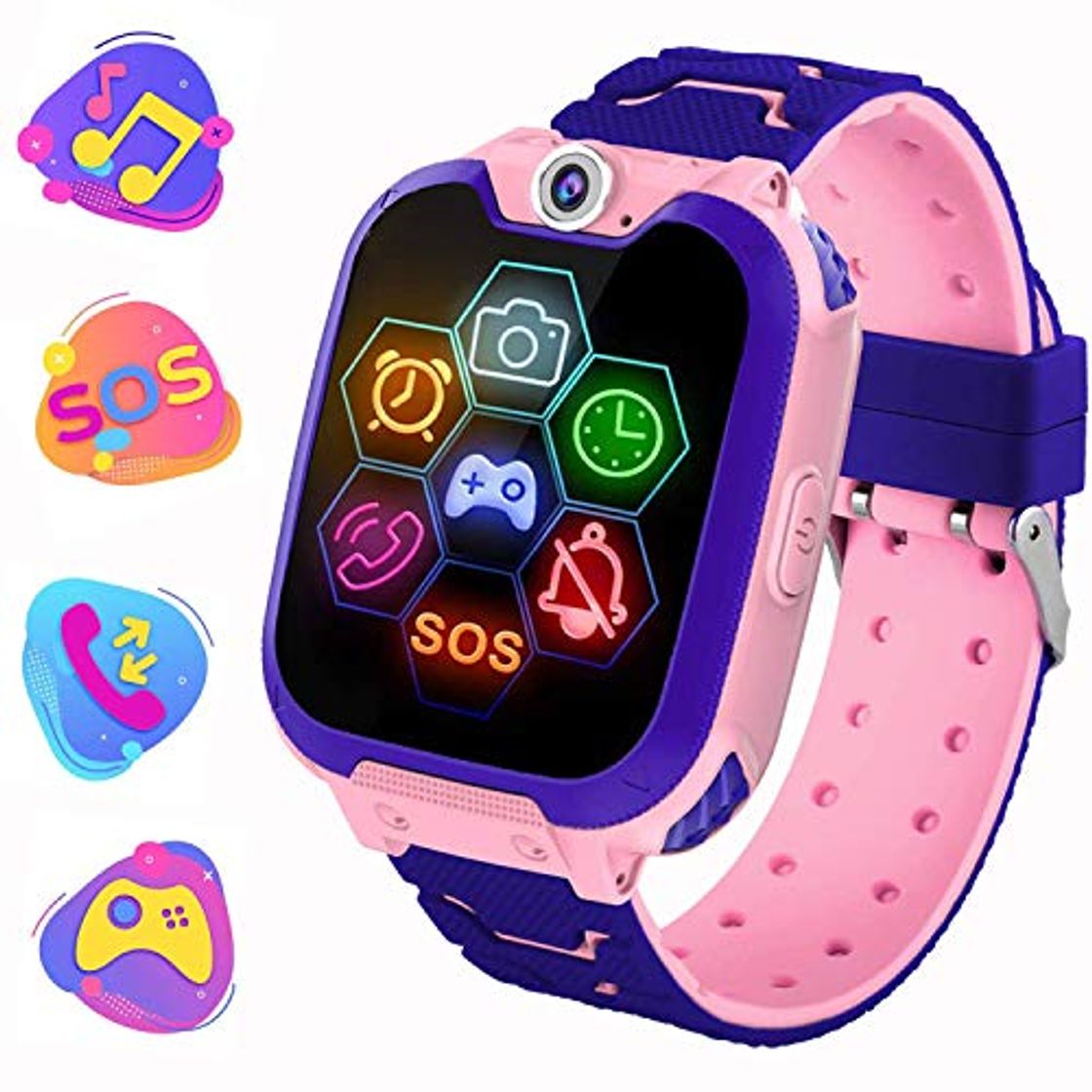 Moda PTHTECHUS Reloj Inteligente para Juegos Infantiles con MP3 Player - [1GB Micro