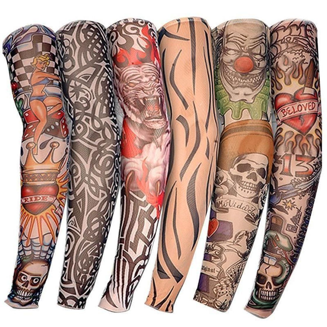 Social SHINA Hot Juego de 6 Novedosas Mangas de tatuajes temporales