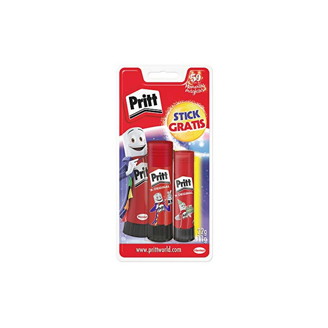 Social Pritt Barra de pegamento de rápida adhesión, sin disolventes, pack 22 gr
