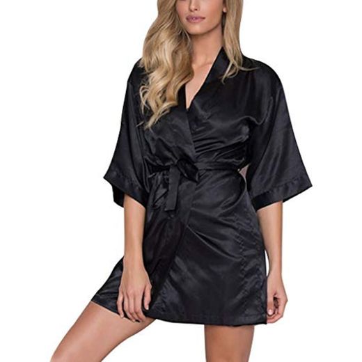 TIFIY Mujer Sexy Satin Sleepwear Lingerie Nightwear Roupa Interior Robe Vestido de