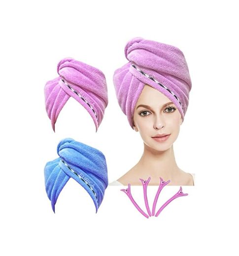 EUICAE Hair Towel Microfiber Turban Head Wrap