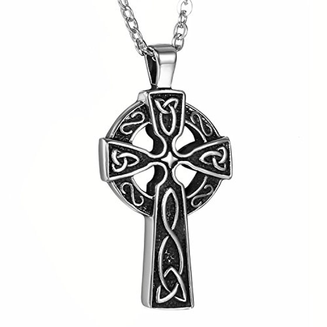 Social OIDEA Collar Hombre Cruz con Colgante Nudo Celta Irlandés Acero Inoxidable Buen Regalo para Hombre Regalo San Valentin Joyería de Moda