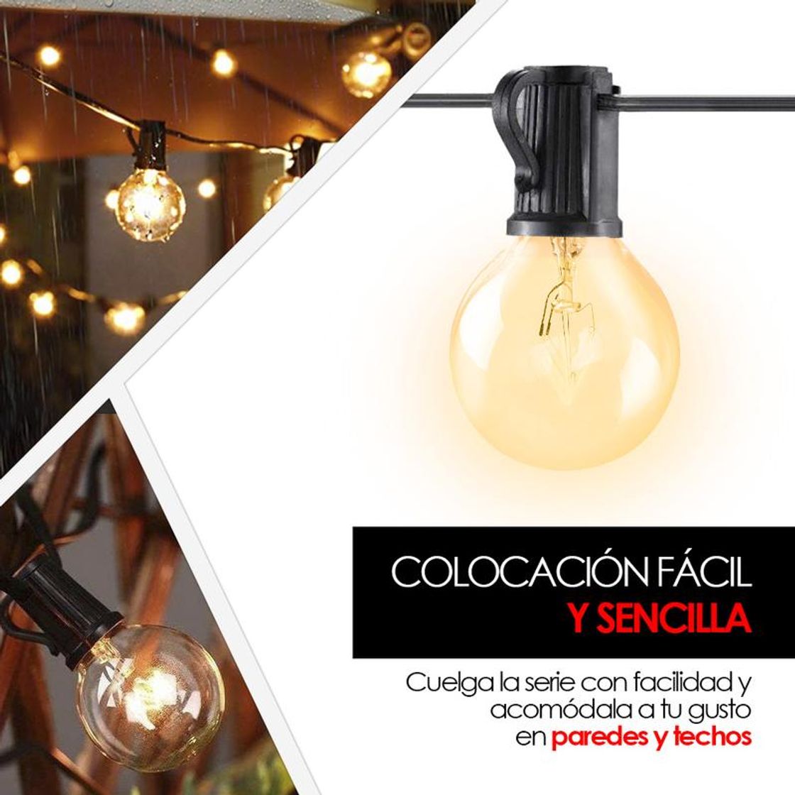 Focos De Exteriores Vintage 25 Unidades Cable 7.5 M