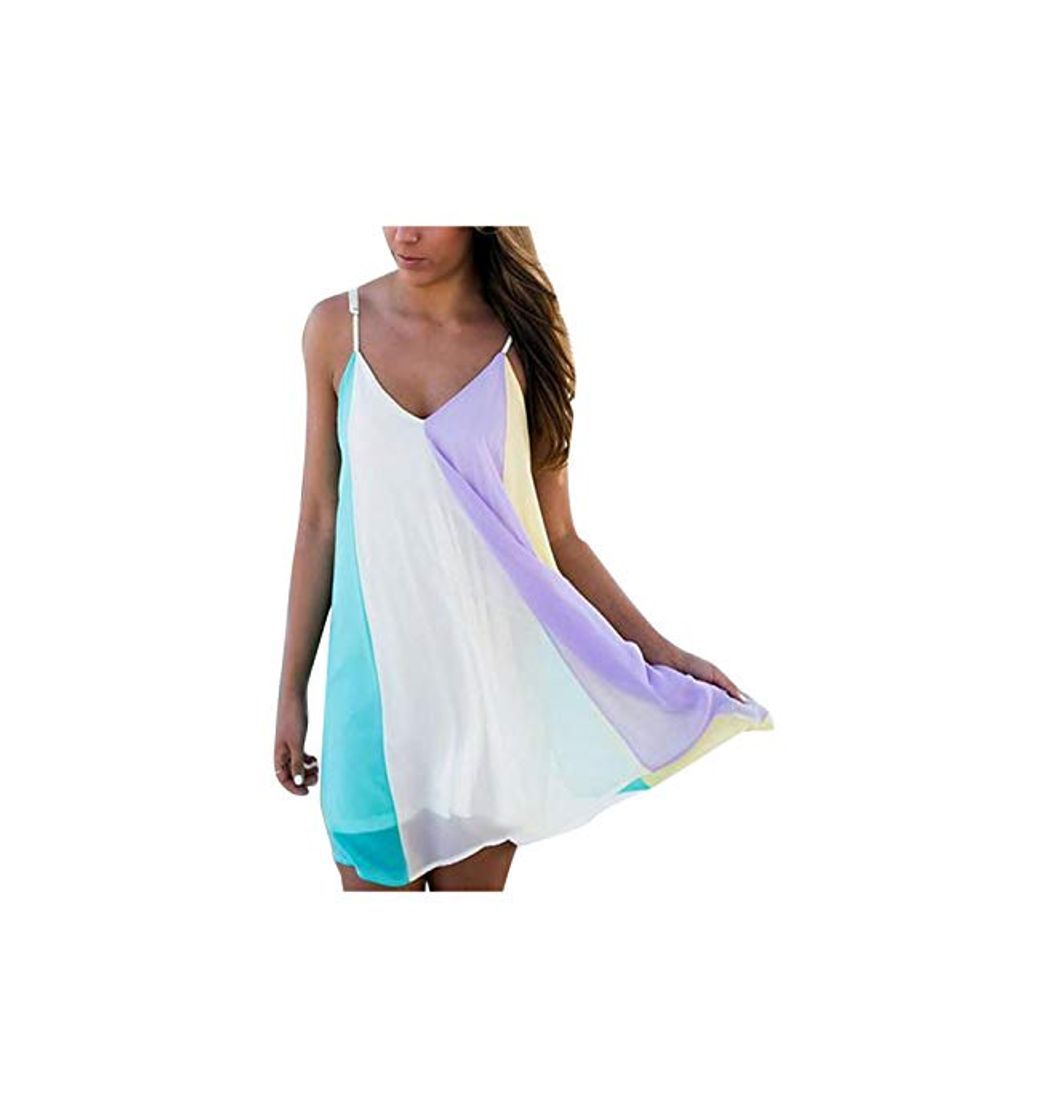 Fashion Las Mujeres De Gasa Vestido De Verano De Moda Arco Iris Vestidos Tallas Grandes Colorful 5XL