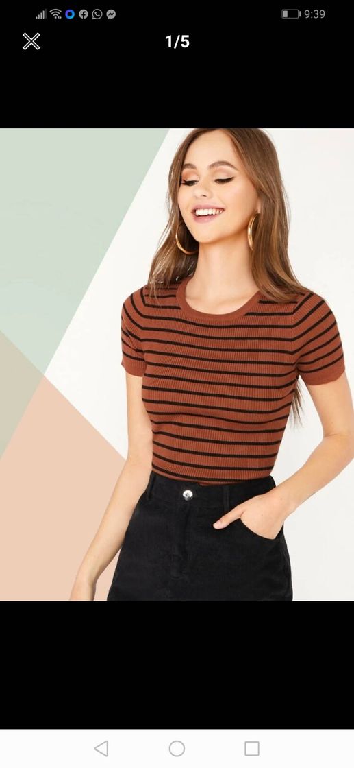 Fashion Blusa de rayas 🧡🖤🧡🖤