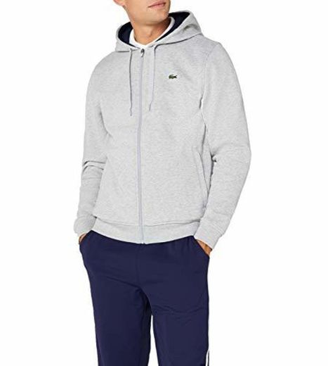 Lacoste Sport SH7609 Sudadera con Capucha, Gris