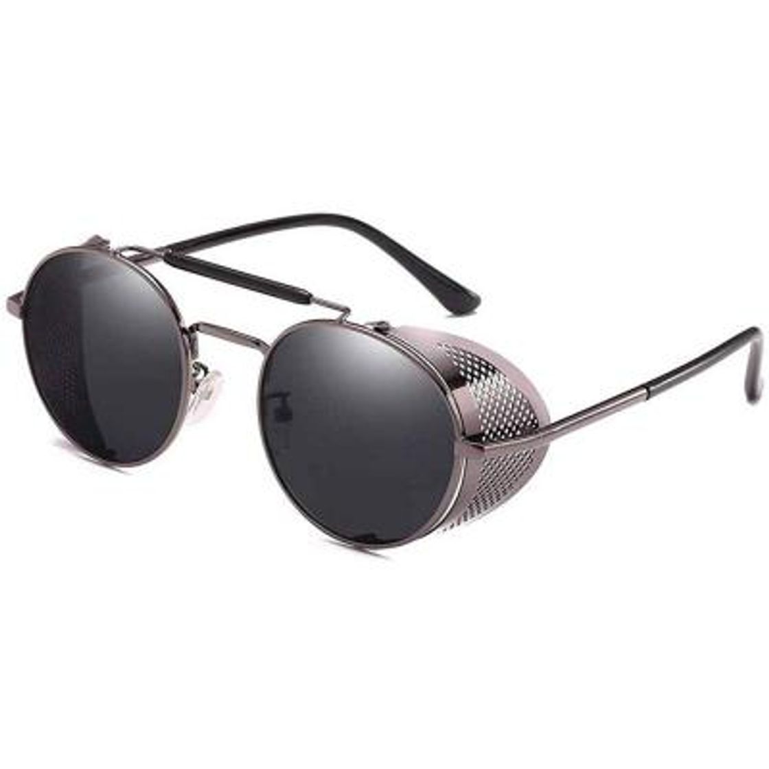 Place BOZEVON Estilo retro de Steampunk inspiró las gafas de sol redondas del