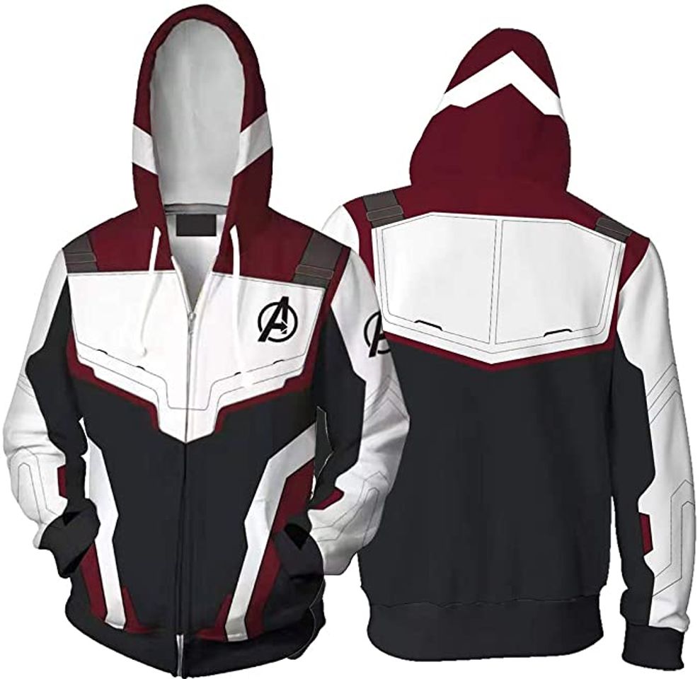 Social EMILYLE Hombres Vengadores Avengers Sudadera con Capucha Zip 3D Impresión Endgame Quantum