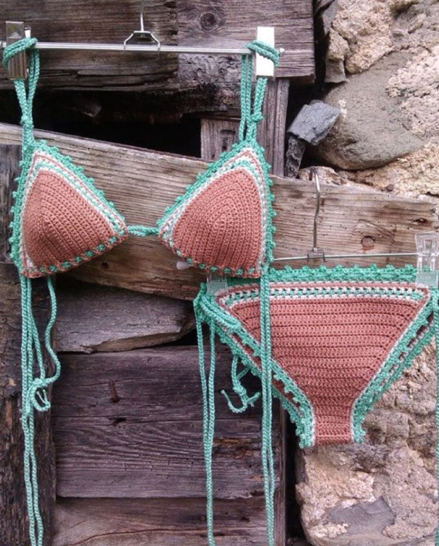 Moda Set Love Earth Bikini crochet swimwear 