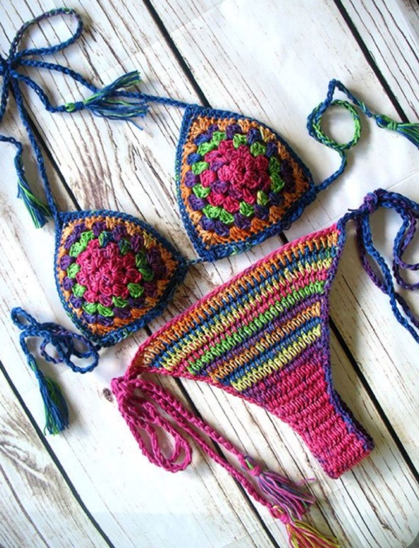 Fashion Crochet bikini colorful 