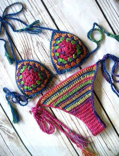 Crochet bikini colorful 