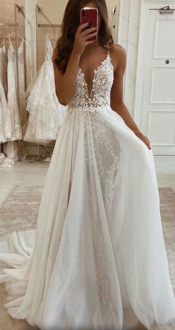 Moda Spaghetti straps boho lance wedding dress from Sancta Sophia