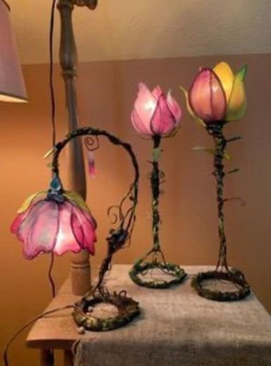Small rosebuds lamp flower lightweight 