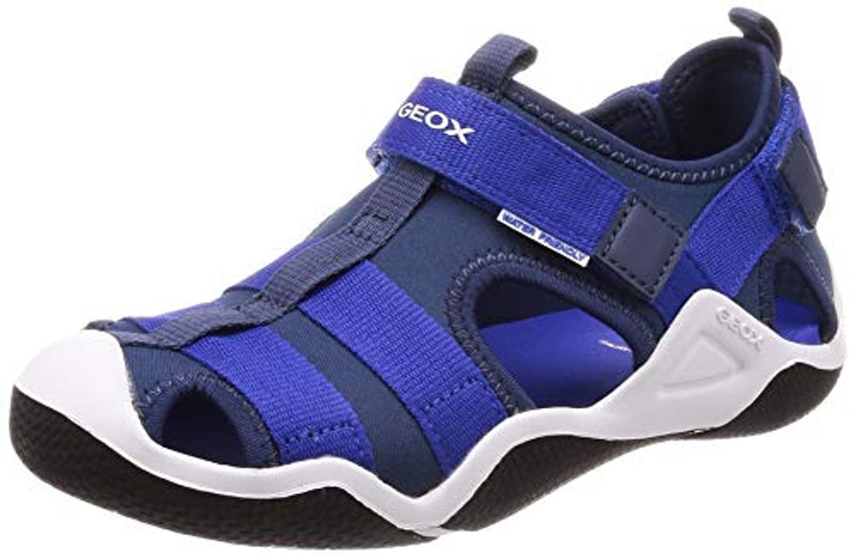 Moda Geox Jr Wader A, Sandalias Punta Cerrada para Niños, Azul