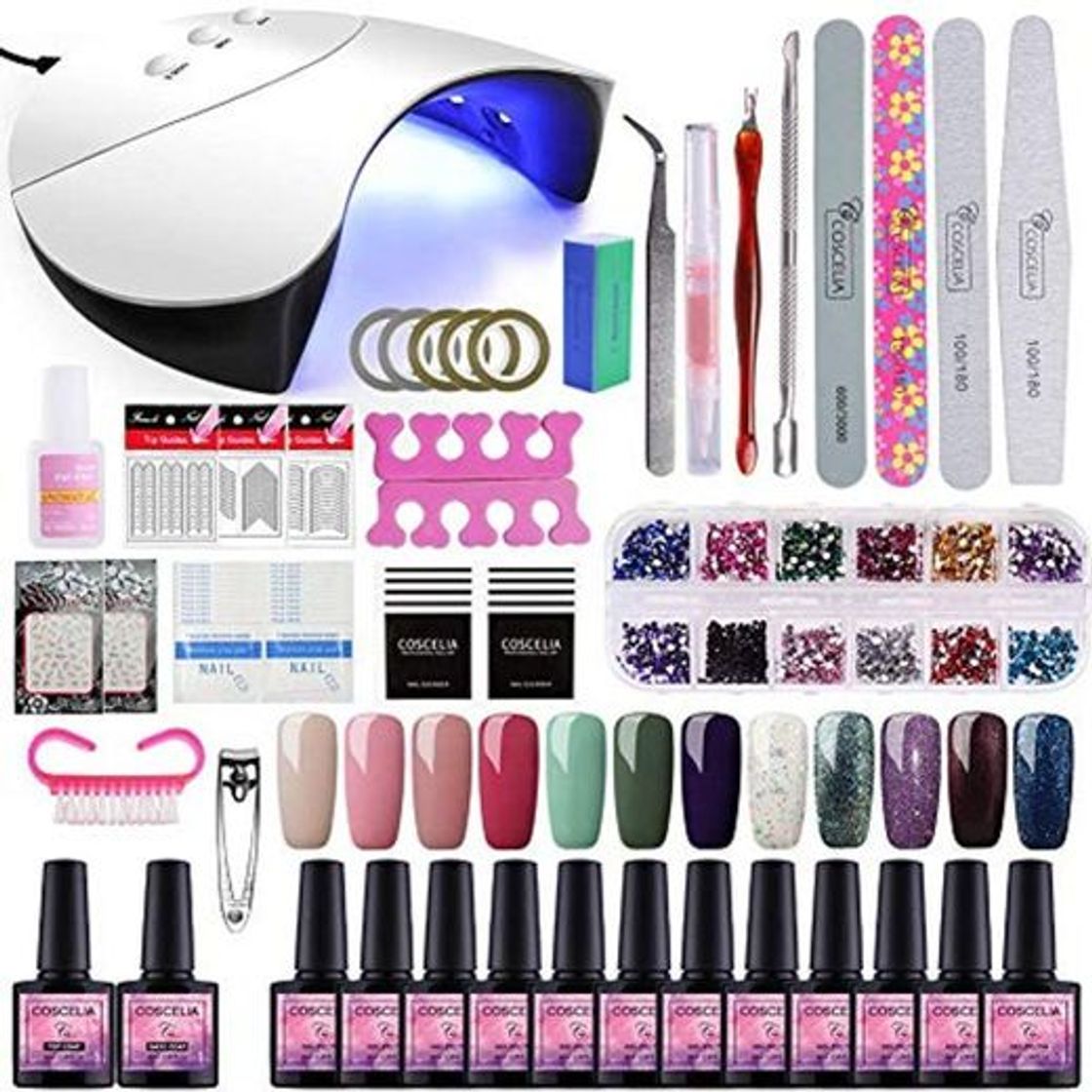 Social Saint-Acior 12PCS Gel Uñas Esmalte Semipermanente 8ml LED Lámpara Secador de Uñas