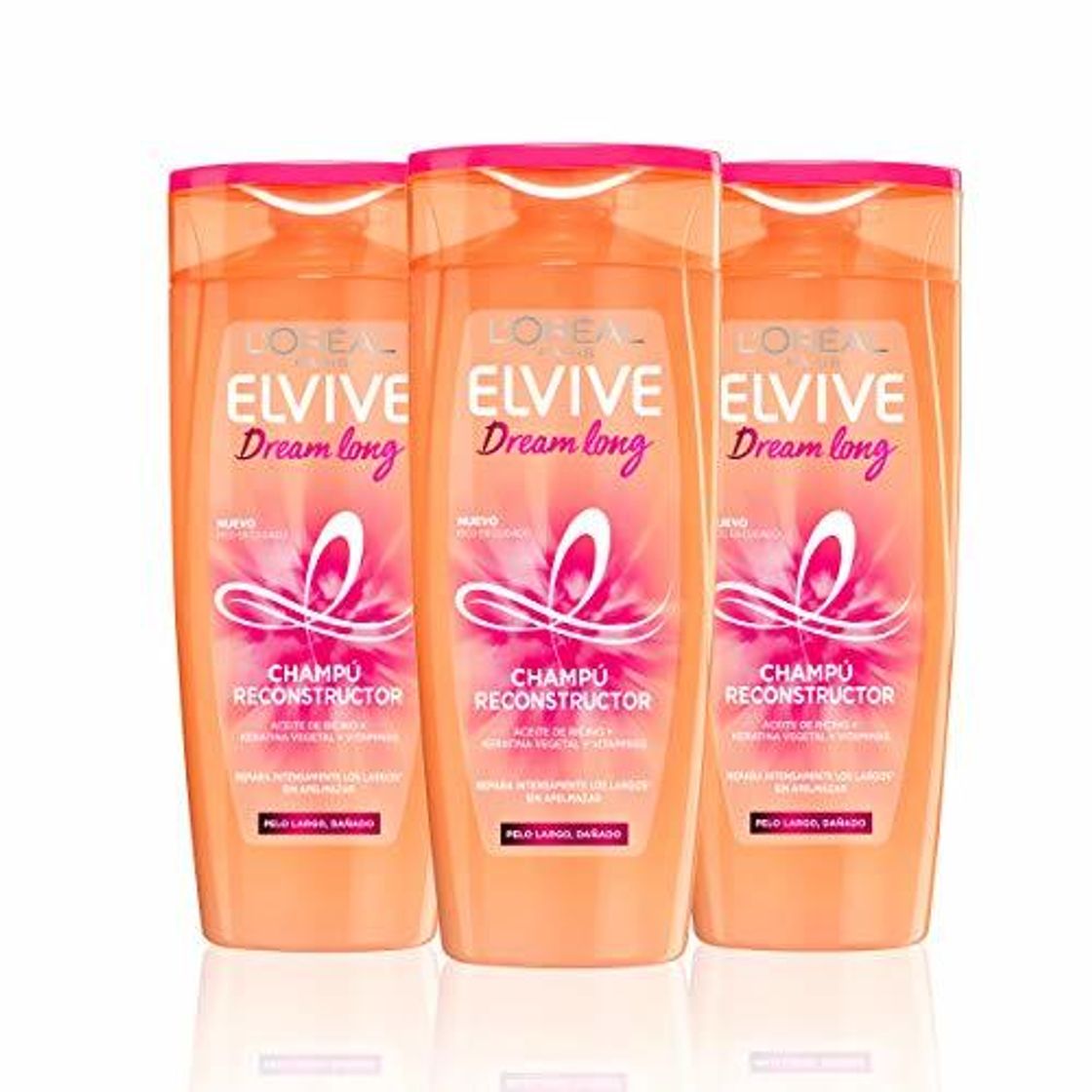 Social L'Oréal Paris Elvive Dream Long Champú Reconstructor - 3 Recipientes de 370