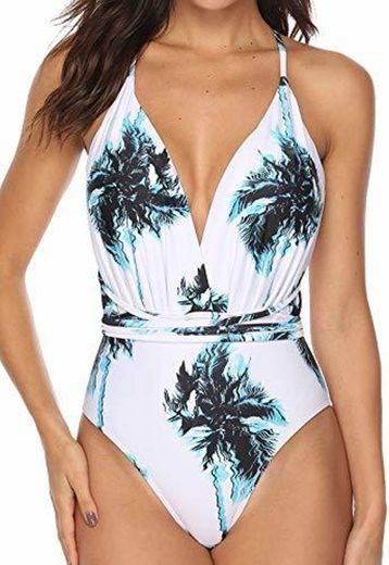 INSTINNCT Bikini Monokini Mujer V-Escote Push-up Acolchado Bra Trajes de Baño Brasileño