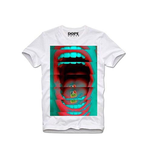 DOPEHOUSE T-Shirt Camiseta LSD LIPS ACID MDMA XTC CALI LIPS 3D TRIPPSY