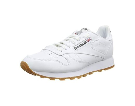 Reebok Classic Leather - Zapatillas de cuero para hombre, color blanco