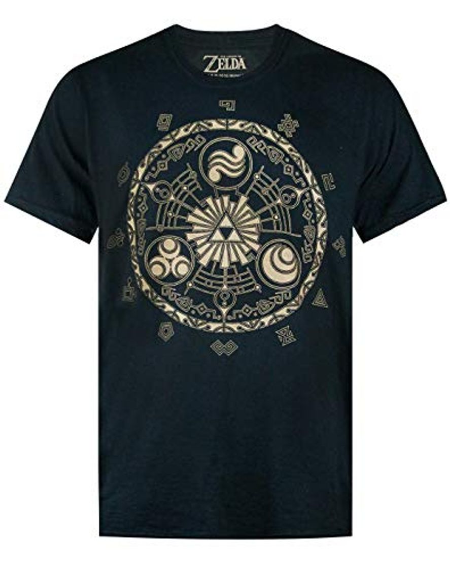 Fashion Zelda La Leyenda de la Camiseta Nintendo Gamer Runas Negro Hombres