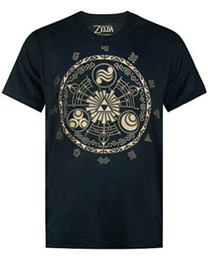 Zelda La Leyenda de la Camiseta Nintendo Gamer Runas Negro Hombres