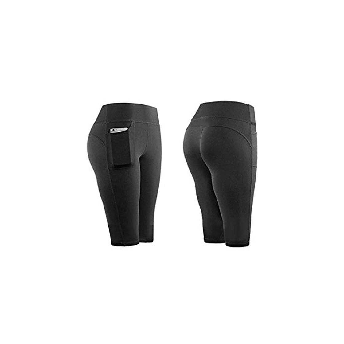 Fashion Mujer Leggins Cintura Alta Pantalones Cortos Short Deportivo con Bolsillos Fitness Yoga