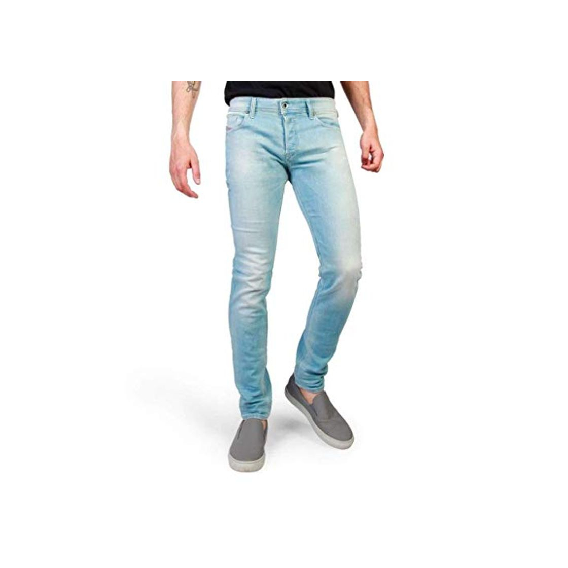 Moda Diesel Skinny Jeans SLEENKER L32 PANTALONI, Color: Celeste, Tamaño: 32