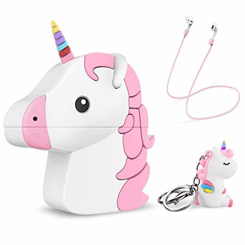 Place YoungRich Lindo Unicornio Funda para AirPods 1&2 Case,Estuche de Silicona Cubierta Protectora