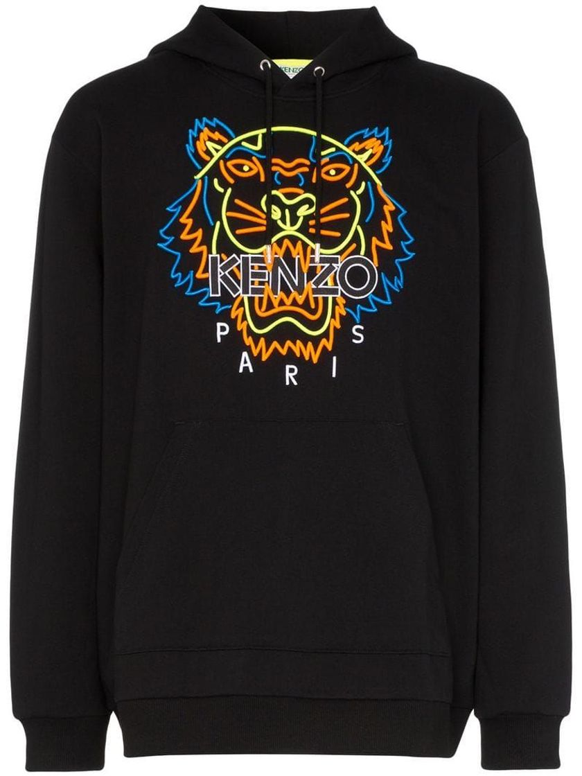 Moda Kenzo Sudadera con Capucha de Tigre de neón Small Black