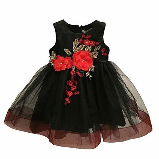 Vestido elegante del partido flor las muchachas Infantil de los bebés sin