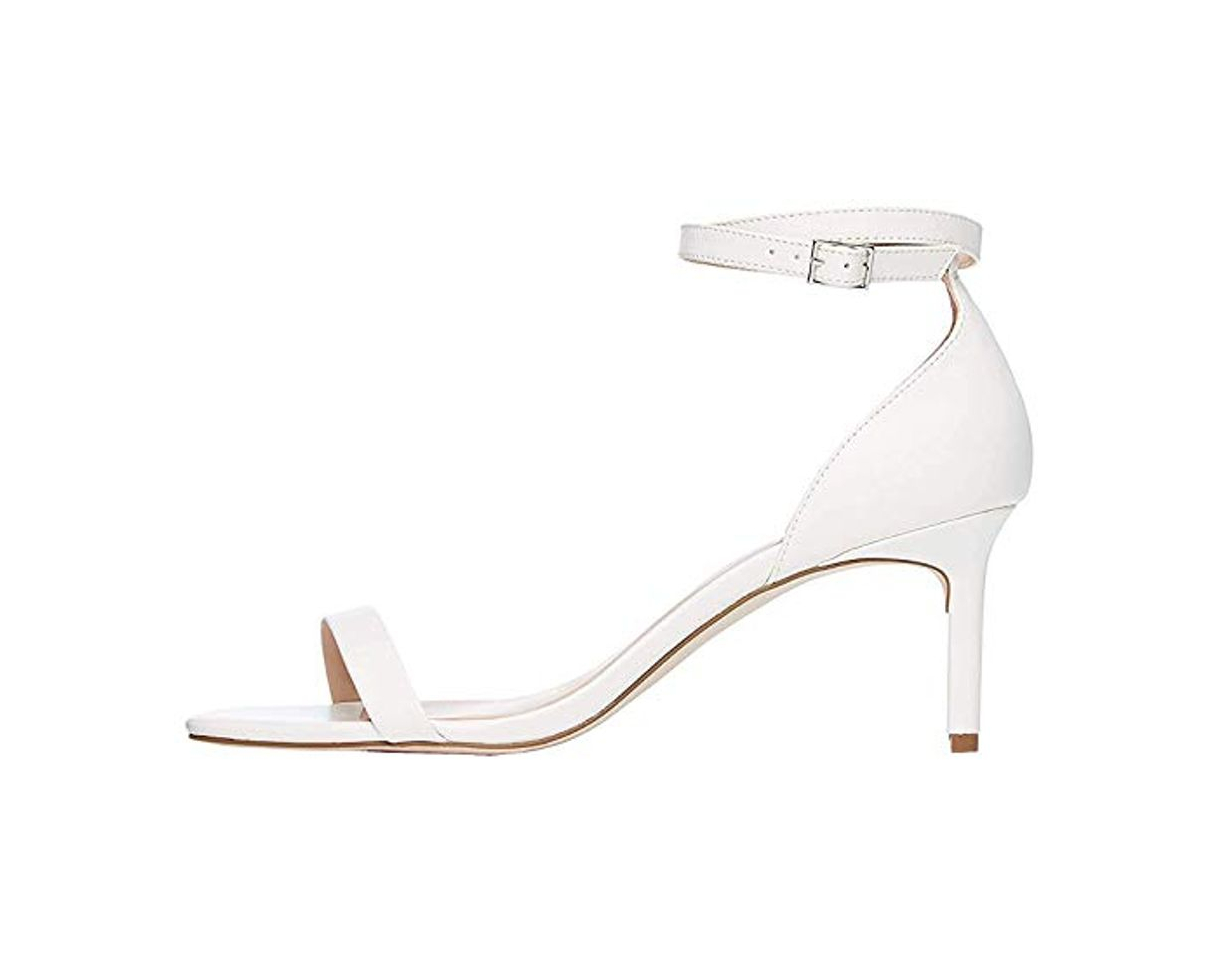 Social find. Sandalia de Tiras con Tacón Mujer, Blanco