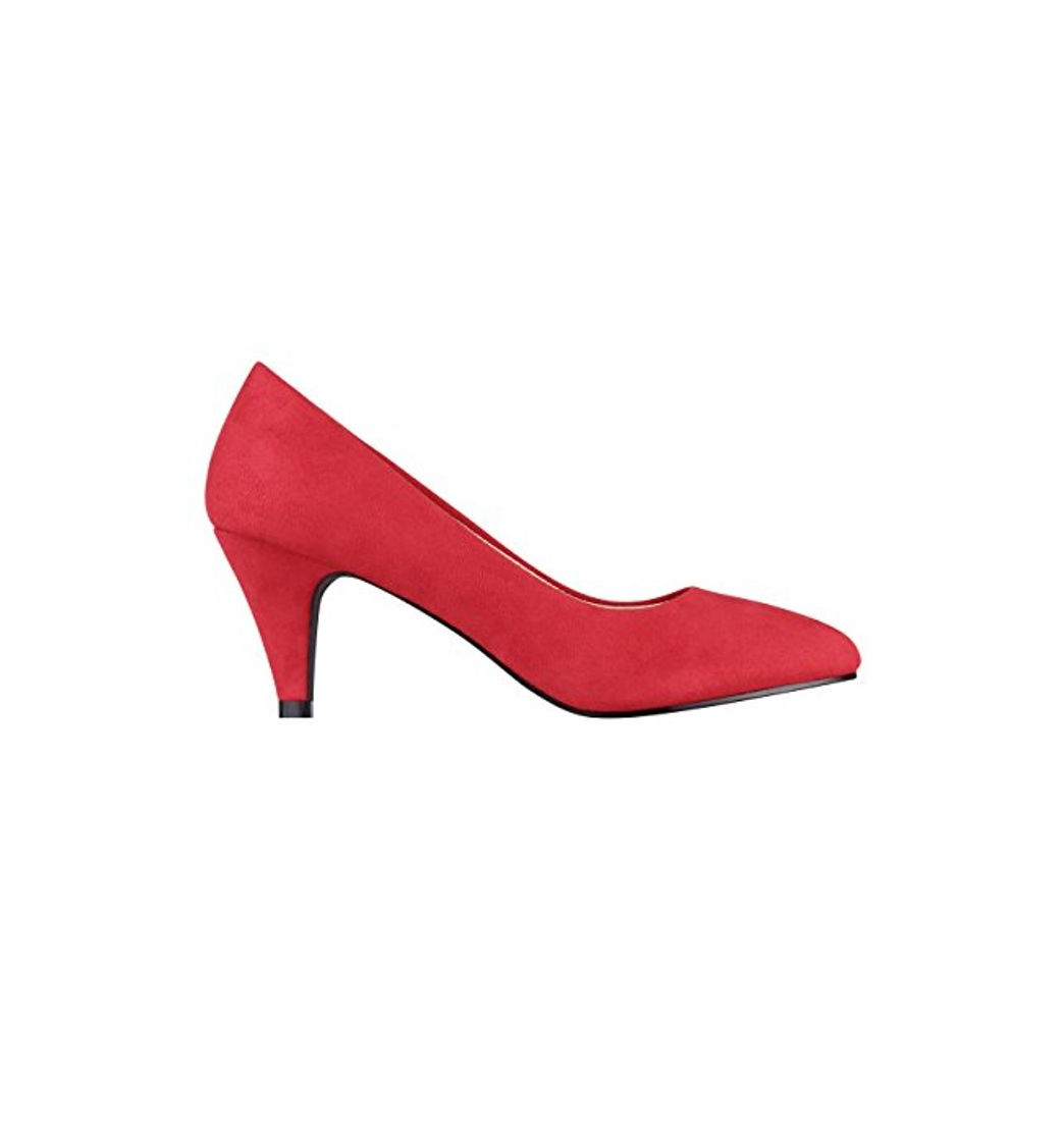 Social 5792-RED-6, KRISP Zapatos Tacón Salón Elegantes Fiesta, Rojo