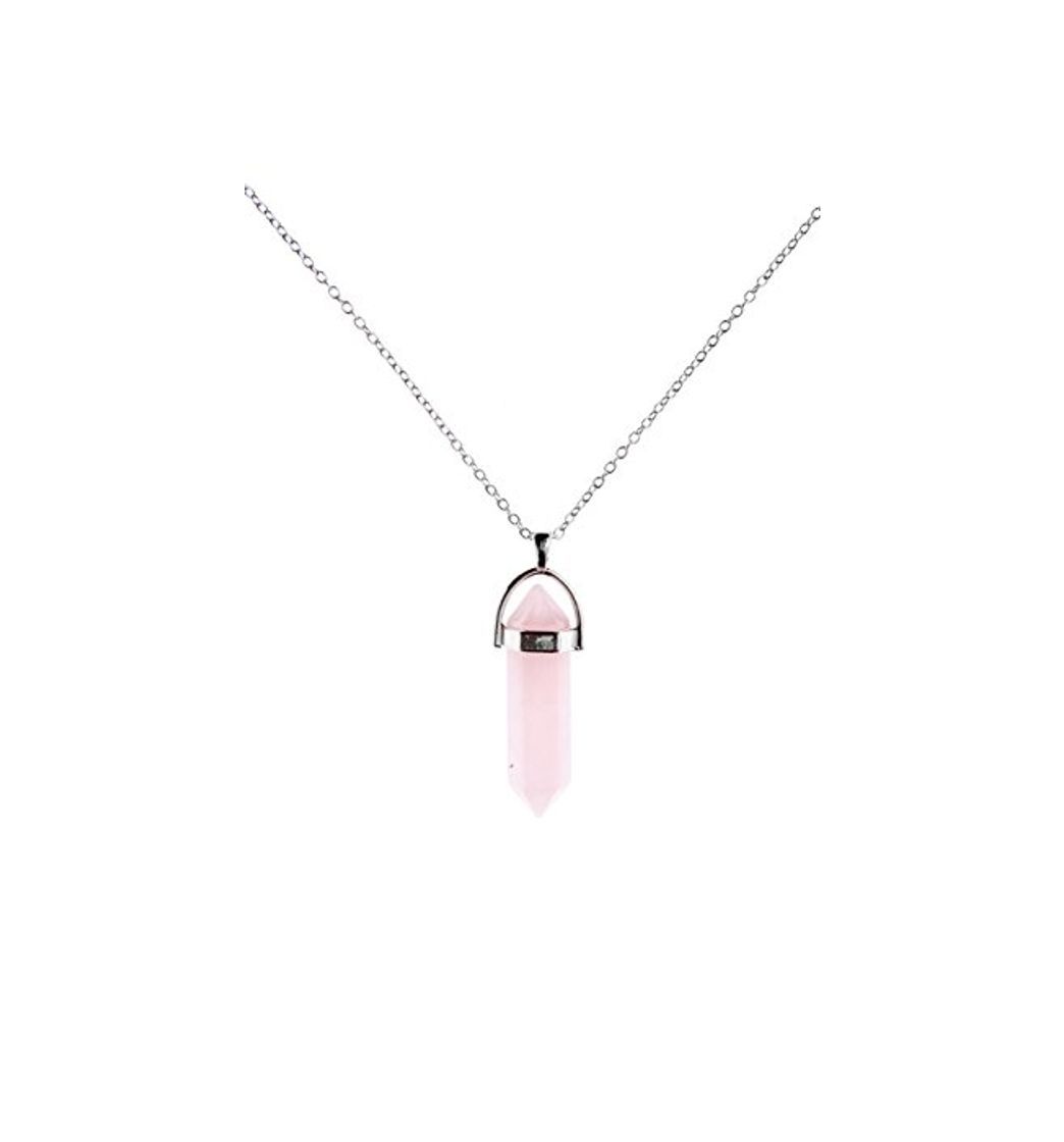 Social Happiness Boutique Damas Collar Boho Cuarzo Rosa