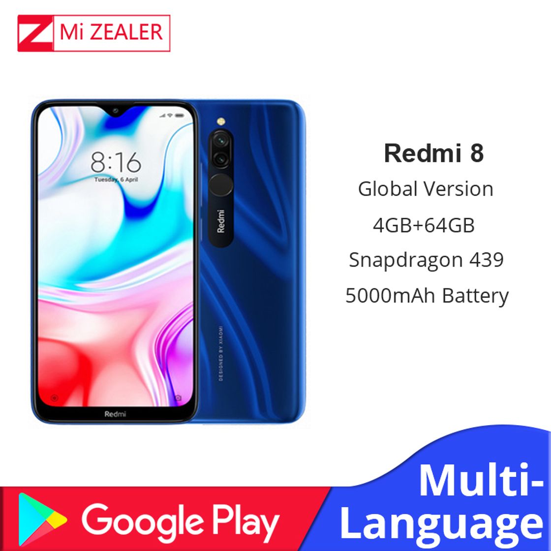 Electrónica Xiaomi Redmi 8 Smartphone 4GB RAM 64GB ROM Snapdragon 439 10W Carga