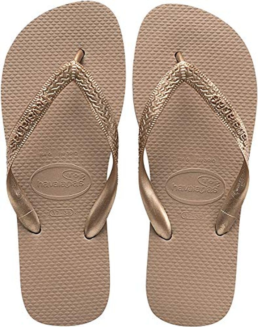 Fashion Havaianas Top Tiras, Chanclas para Mujer, Dorado