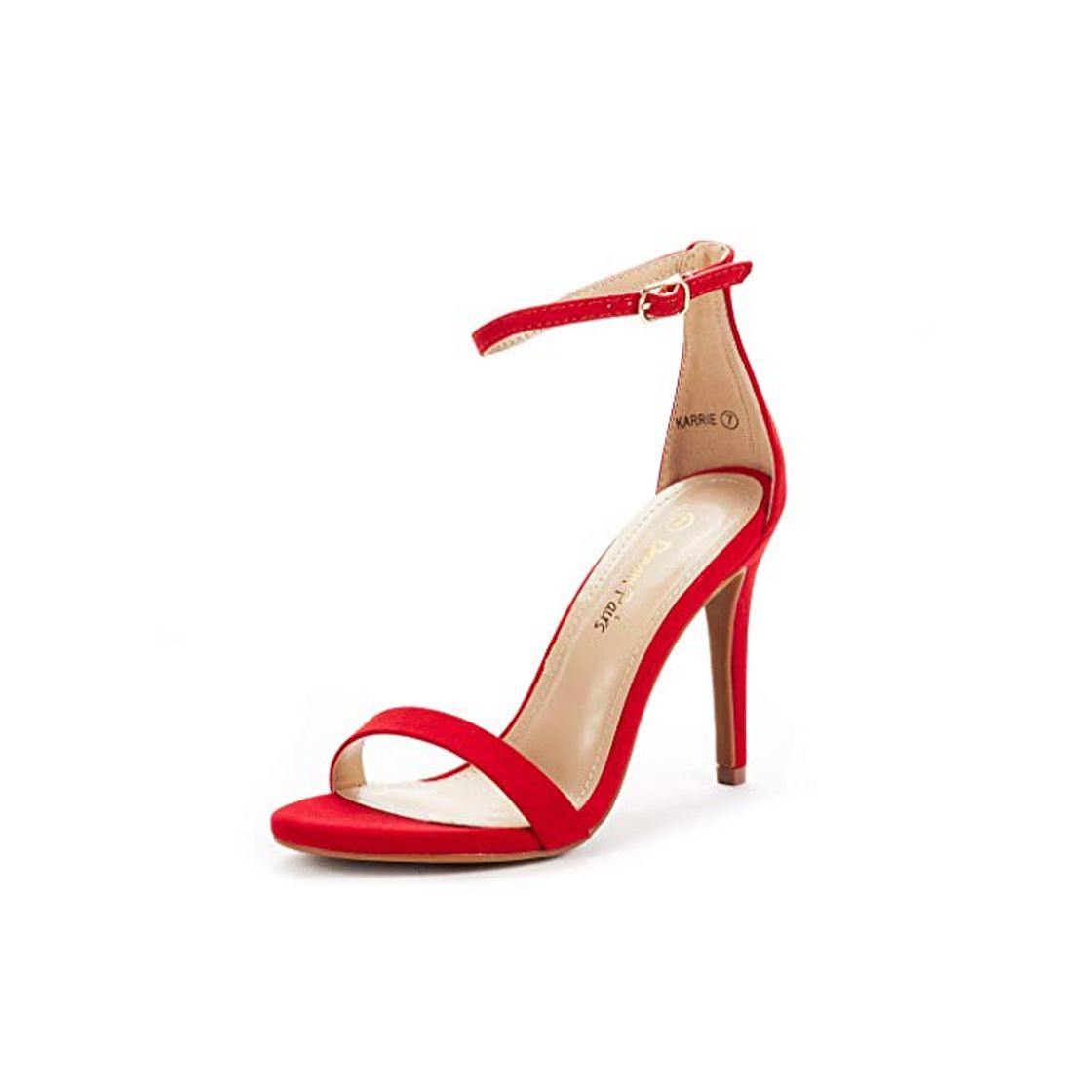 Social DREAM PAIRS Karrie Sandalias de Tacón Alto Aguja Ante para Mujer Rojo