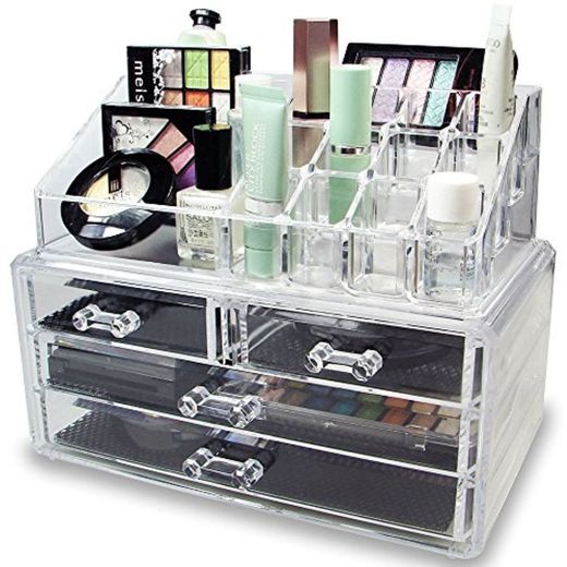 Premium maquillaje y joyería organizador de cosméticos