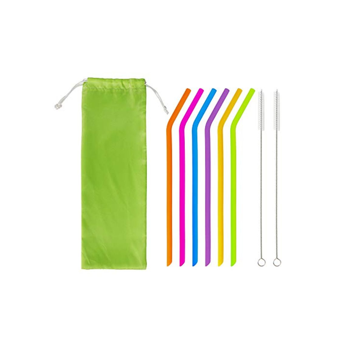 Social HONGXIN-SHOP Pajitas de Silicona Reutilizables Plegable Ecológico Sin BPA Pajas de Beber