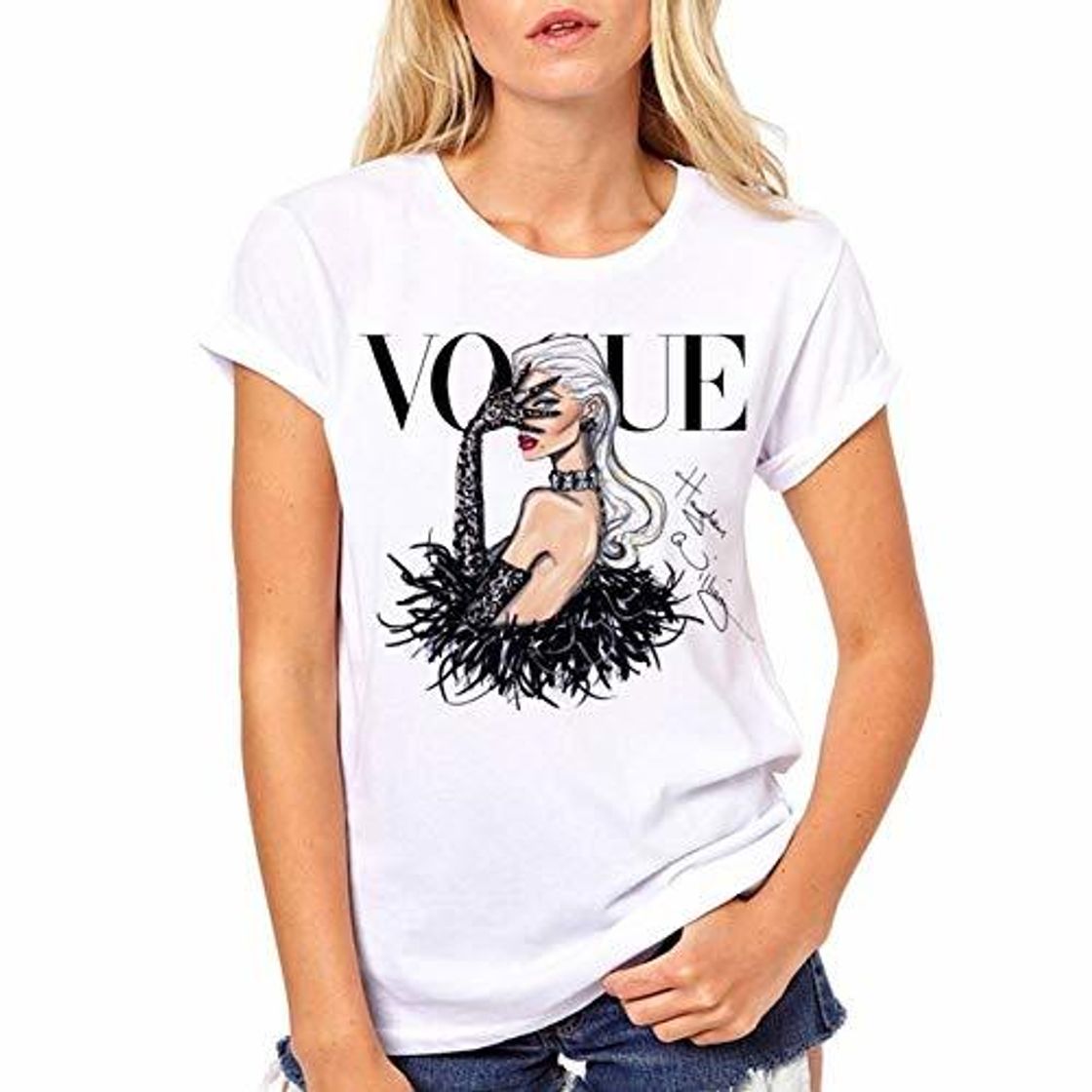 Product LIULINUIJ Camiseta De Mujer Camisetas con Estampado De Moda Camisetas con Cuello