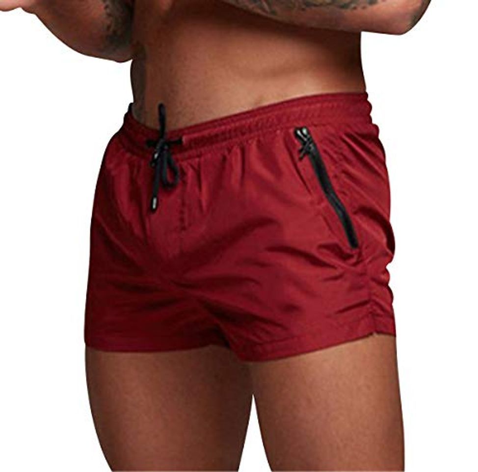 Social Bañadores Hombre Bañador Natacion Hombre Cortos Traje de Baño Trajes de Baño para Hombres Bañador Piscina Surf Playa Caballero Deportivo Pantalonetas Short de Baño Hombre Corto Tallas Grandes Rojo S