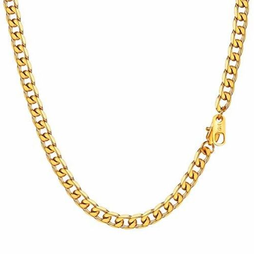 PROSTEEL Chapado en Oro de 18K Box Chain Cadena Fina Joyas para