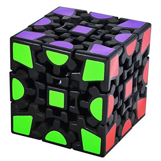 Maomaoyu Cubo de 3X3 3x3x3 de Engranajes Gear Cube 3D Puzzle Magico Cubo de la Velocidad Negro