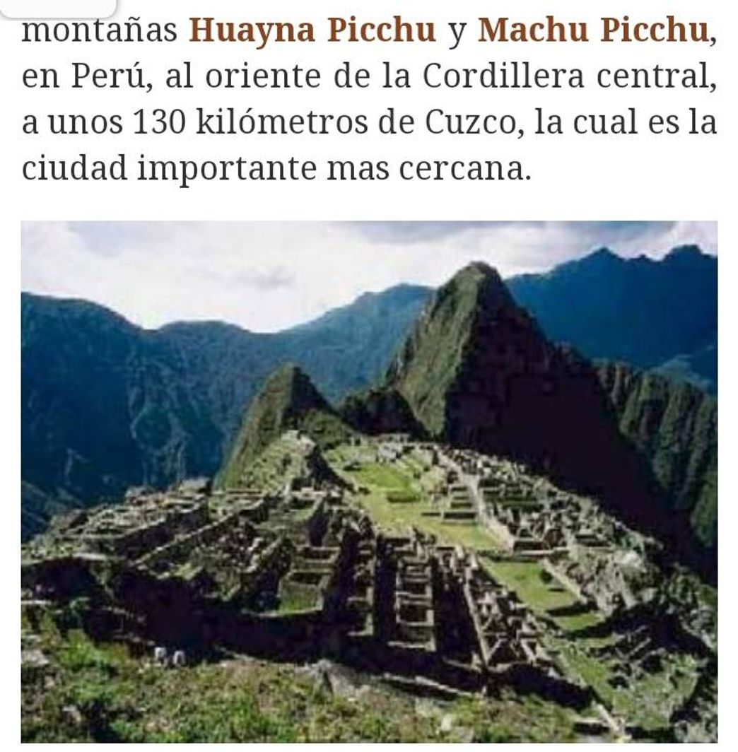 Lugar Machu Picchu