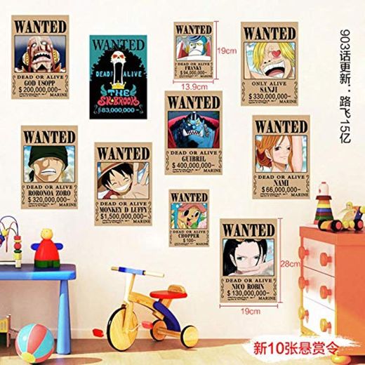 Anime One Piece Wall Sticker Poster Boy Dormitory Dormitorio Sticker Decoración Dormitorio
