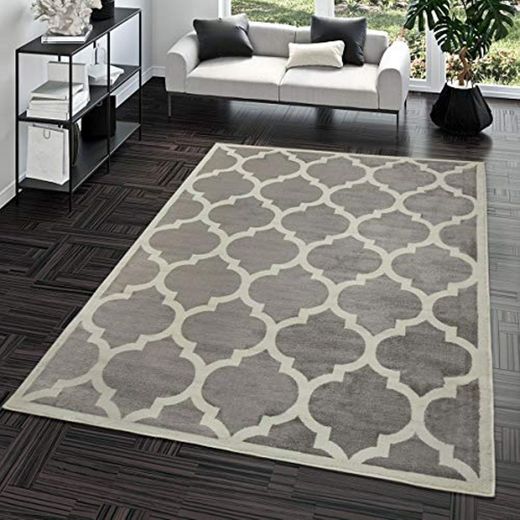 TT Home Alfombra De Salón Moderna De Pelo Corto Diseño Marroquí para