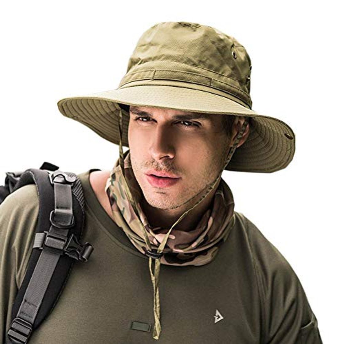 Fashion Dsaren Sombrero de Ancho Brim Hombres Sombrero de Pescador Camuflaje del Ejército