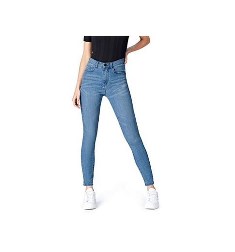 Marca Amazon - find.. Vaqueros Ceñidos de Tiro Alto Mujer, Azul