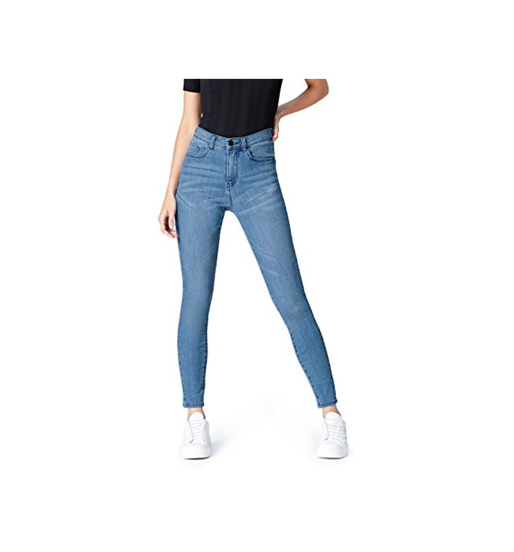 Social Marca Amazon - find.. Vaqueros Ceñidos de Tiro Alto Mujer, Azul