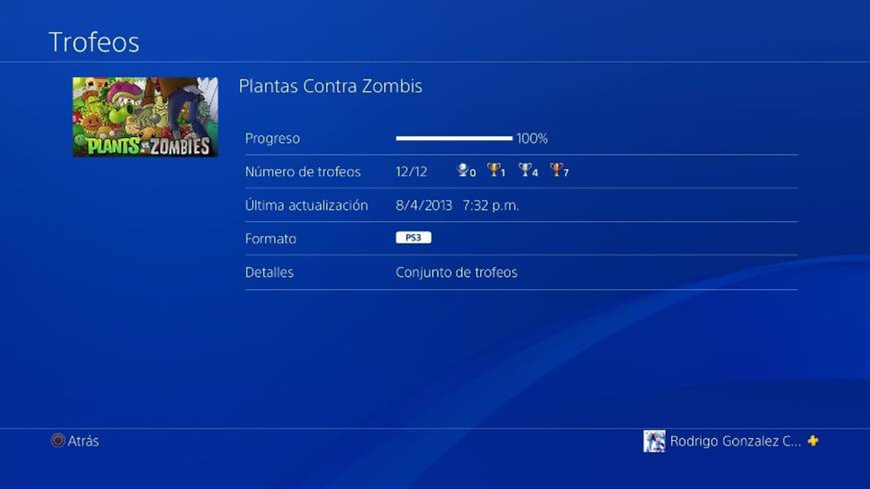 Videogames Trofeos Plantas VS Zombies Ps3