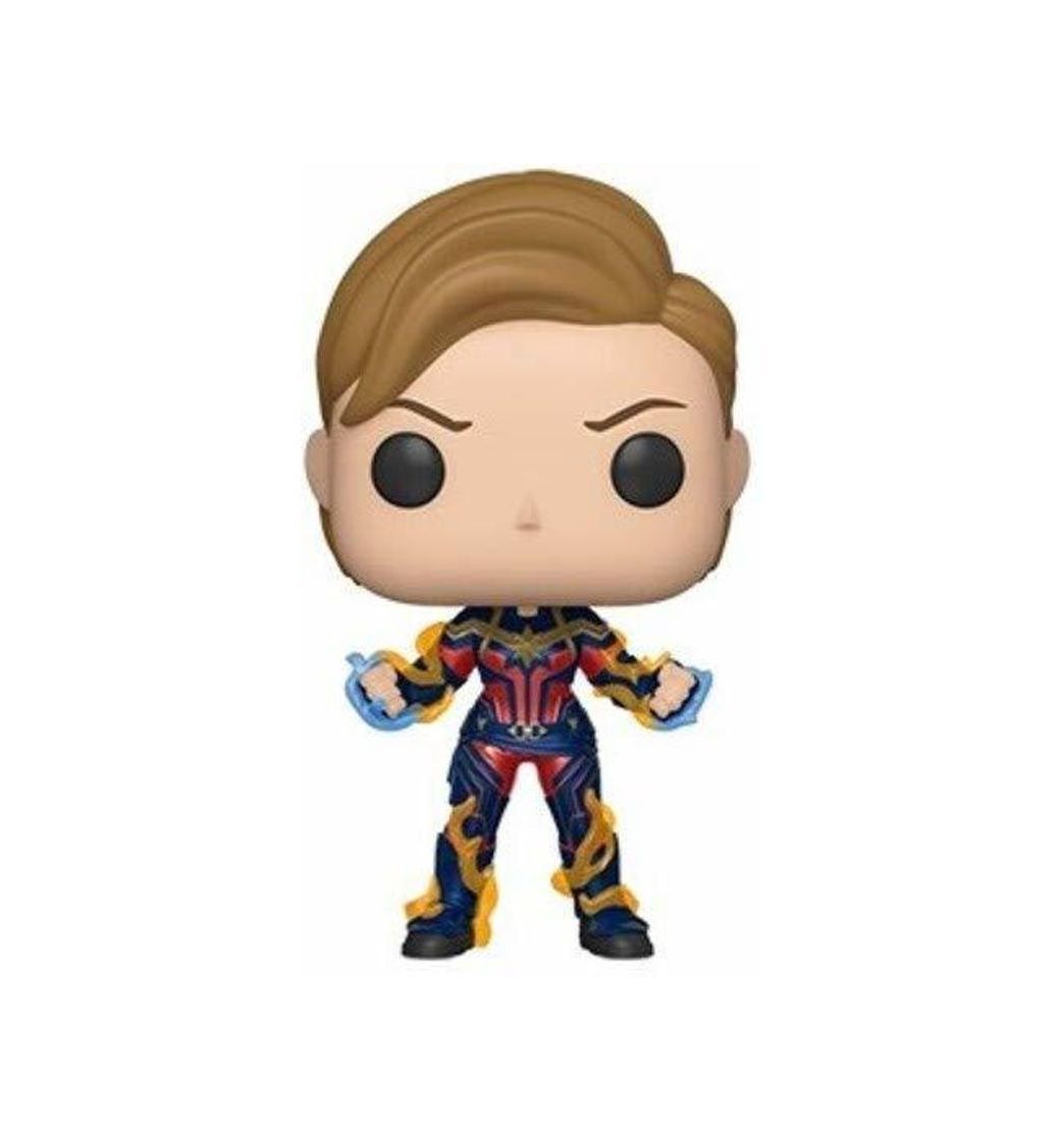 Social Funko- Pop Endgame-Captain Marvel w/New Hair Collectible Toy, Multicolor